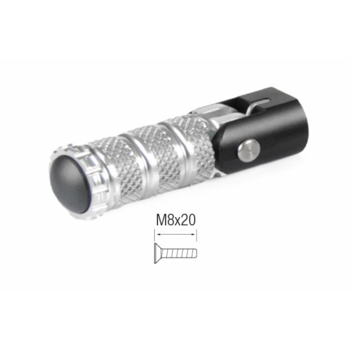 Repose-pieds repliables Lightech M8x20 argent | Oxmoto
