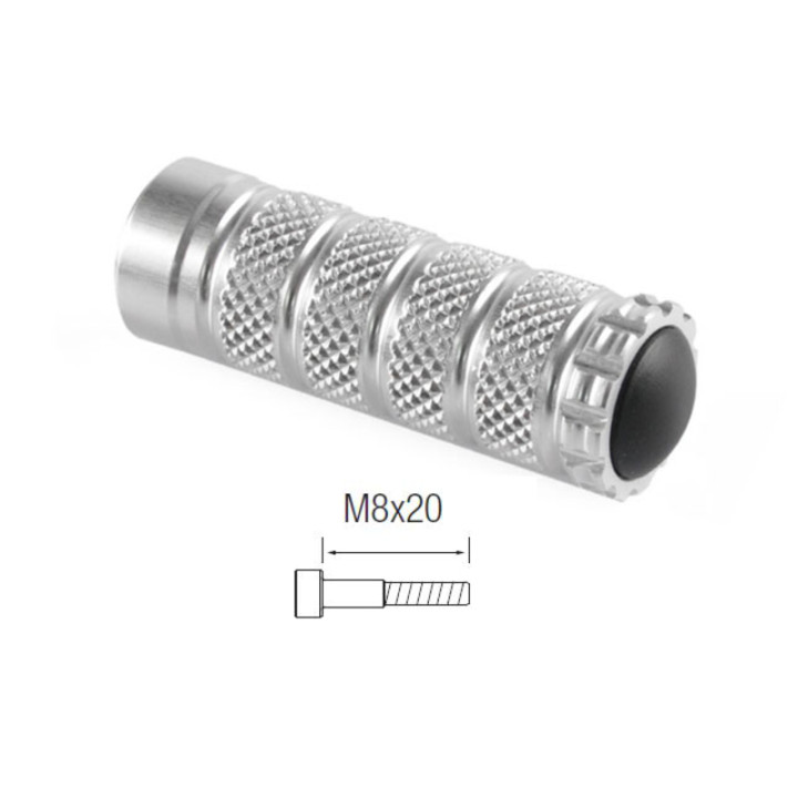 Repose-pieds Lightech M8x20 argent | Oxmoto