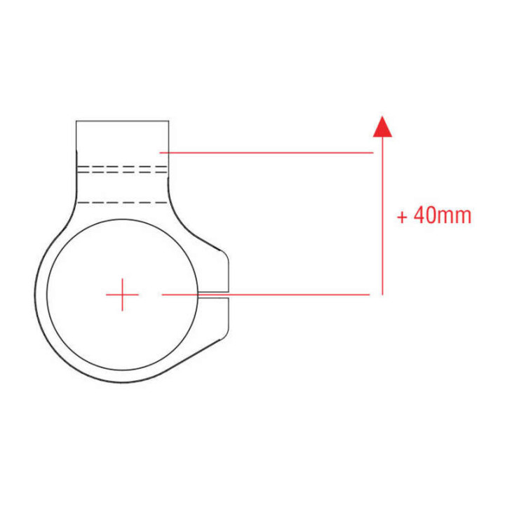 Bracelets de guidon Lightech Ø50mm hauteur +0mm déport +40mm/10° noir