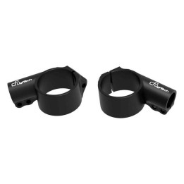 Bracelets de guidon Lightech Ø52mm hauteur +0mm déport +20mm/10° noir