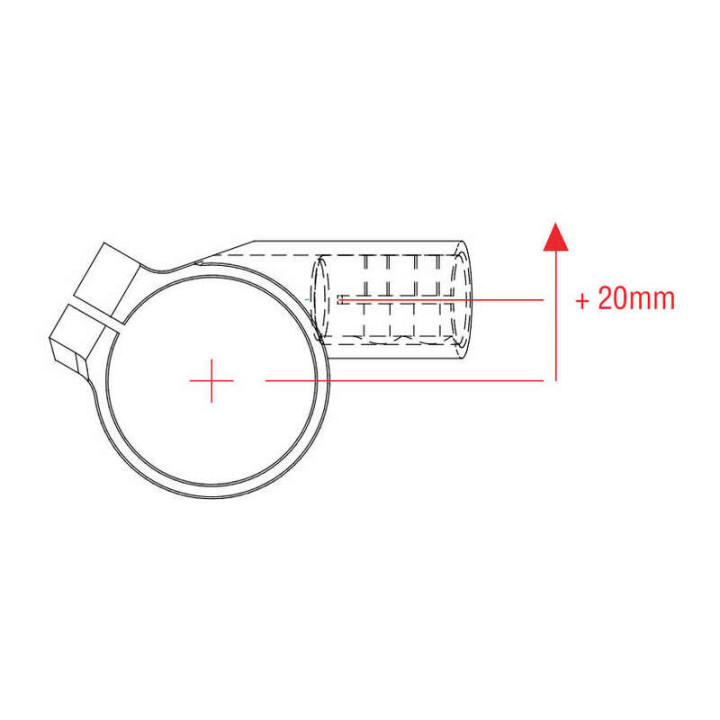 Bracelets de guidon Lightech Ø52mm hauteur +0mm déport +20mm/10° noir