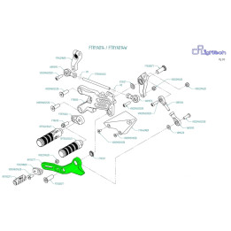Ensemble leviers de vitesse Lightech arrière FTRYA014 / FTRYA014W / FTRKA009R