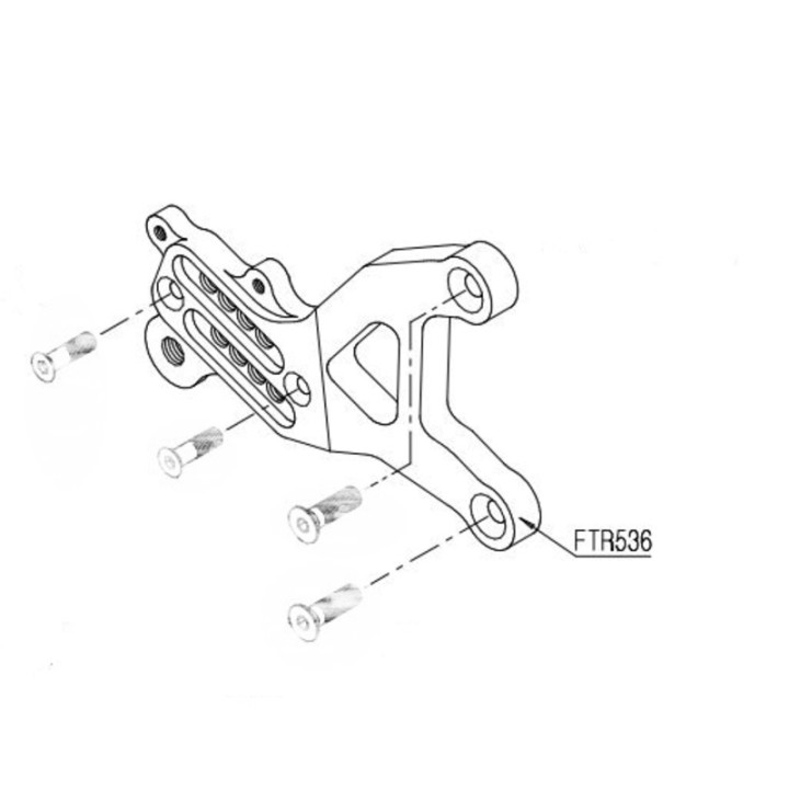 Platine latérale Lightech commande inversée noir Kawasaki - FTR536NER