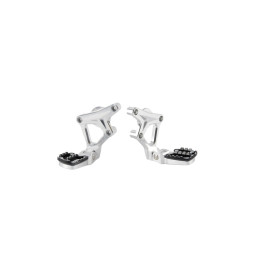 Commandes reculées fixes Lightech repliables - noir | Oxmoto