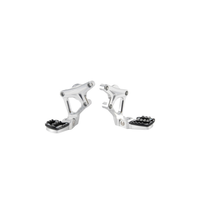 Commandes reculées fixes Lightech repliables - noir | Oxmoto