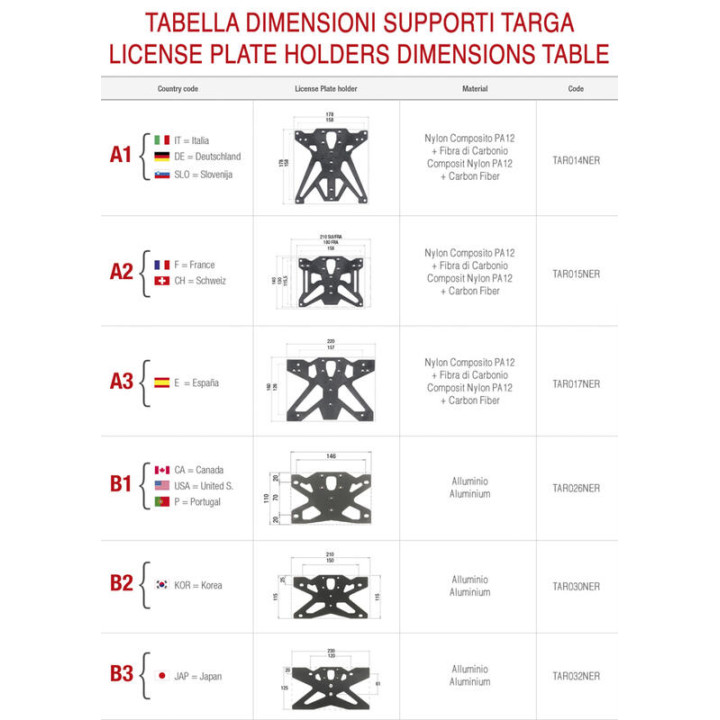 Support de plaque ajustable Lightech KTARTR113A2 | Oxmoto