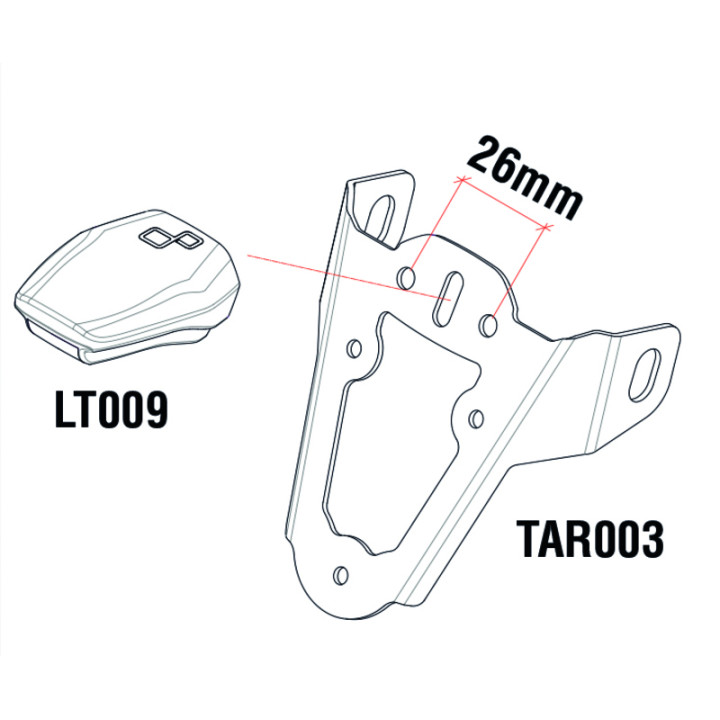 Eclairage de plaque LED Lightech Python couvercle blanc entraxe 26mm