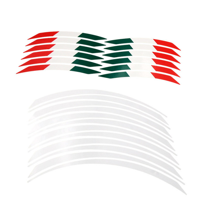 Liserés de jantes Lightech blanc/drapeau Italien | Oxmoto