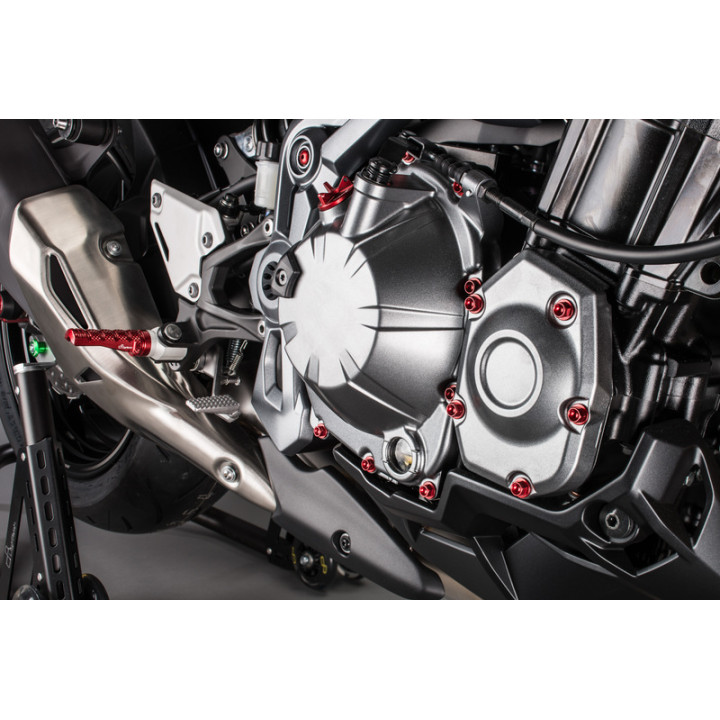 Kit vis moteur Lightech rouge (25 pièces) | Oxmoto