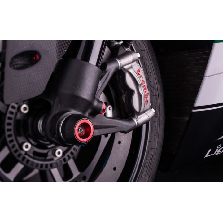Protection de fourche et bras oscillant (axe de roue) Lightech rouge