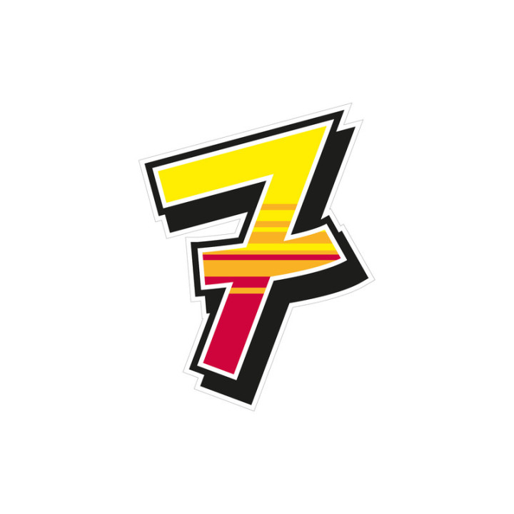 Jeu de 2 stickers "7" MALOSSI Enko 4 - 14,9X19,5 cm | Oxmoto