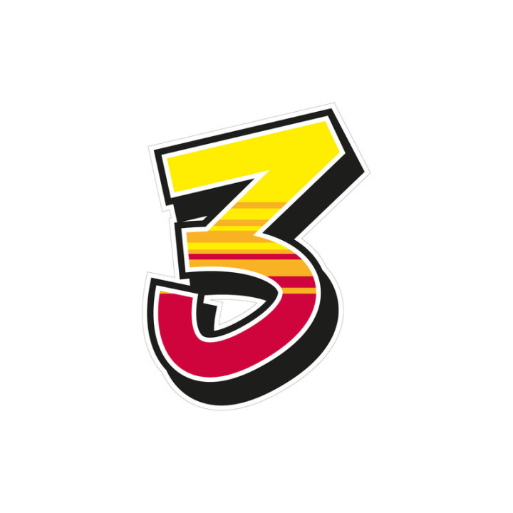 Jeu de 2 stickers "3" MALOSSI Enko 4 - 12,14X19 cm | Oxmoto
