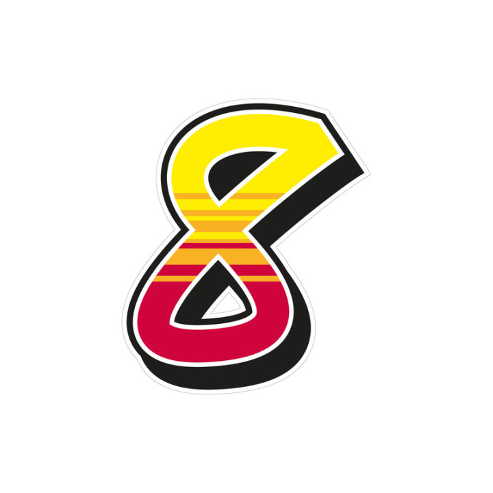 Jeu de 2 stickers "8" MALOSSI Enko 4 - 16X19 cm | Oxmoto