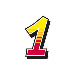 Jeu de 2 stickers "1" MALOSSI Enko 4 - 11,7X19 cm | Oxmoto