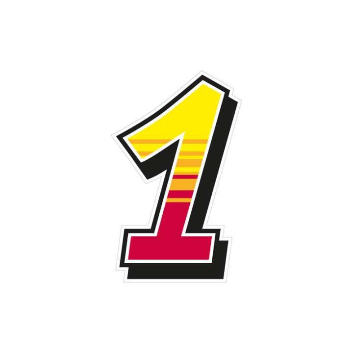 Jeu de 2 stickers "1" MALOSSI Enko 4 - 11,7X19 cm | Oxmoto