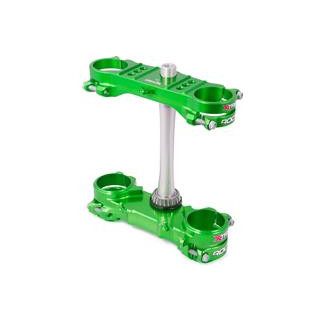 Té de fourche X Trig rocs tech vert offset 23mm Kawasaki kxf