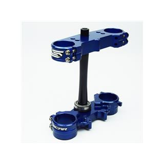 Té de fourche Scar offset 22mm bleu Yamaha yz250f/450f