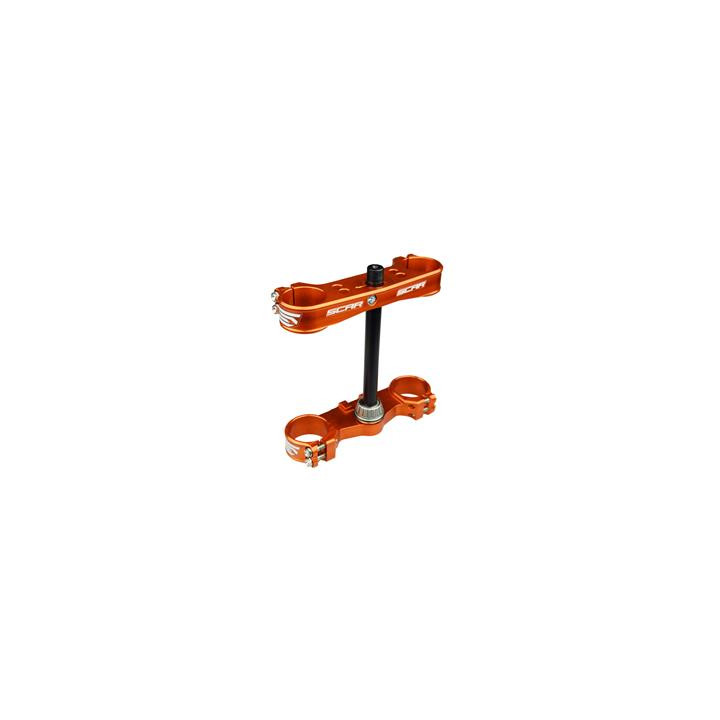 Té de fourche Scar offset 16mm orange | Oxmoto