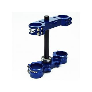 Té de fourche Scar offset 23mm bleu Kawasaki kxf | Oxmoto