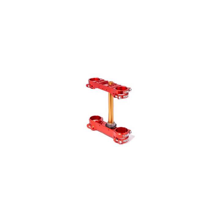 Té de fourche X Trig ROCS Tech rouge offset 22,5mm | Oxmoto