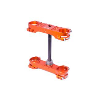 Té de fourche X Trig ROCS Tech orange offset 22mm | Oxmoto