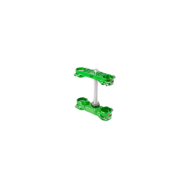 Té de fourche X Trig ROCS Tech vert offset 23mm | Oxmoto