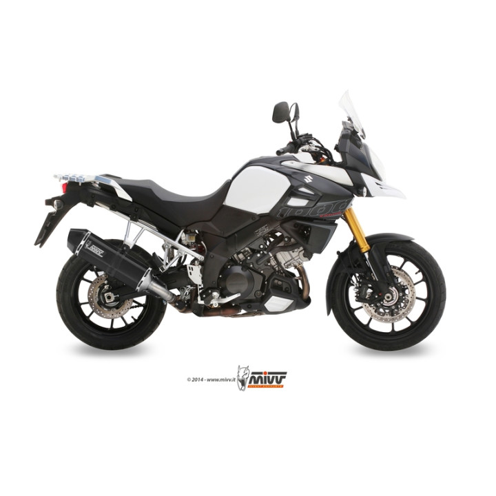 Silencieux MIVV Speed Edge inox brossé noir/casquette carbone Suzuki DL1000 V-Strom