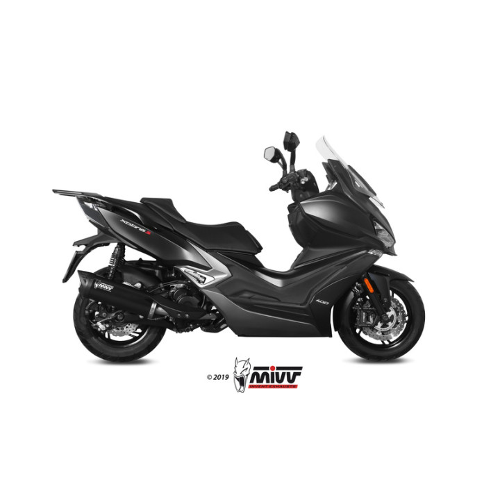 Silencieux MIVV Mover inox noir/casquette ABS noir Kymco Xciting 400I