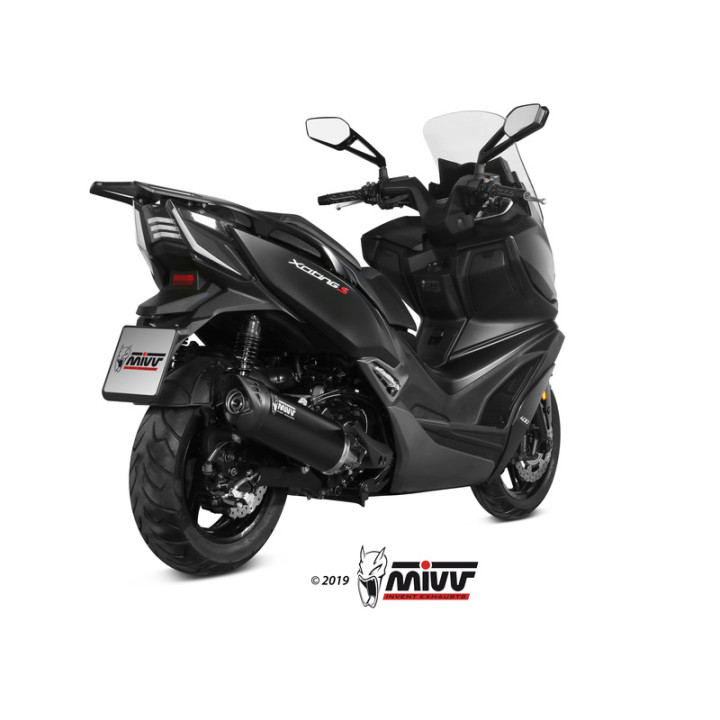 Silencieux MIVV Mover inox noir/casquette ABS noir Kymco Xciting 400I