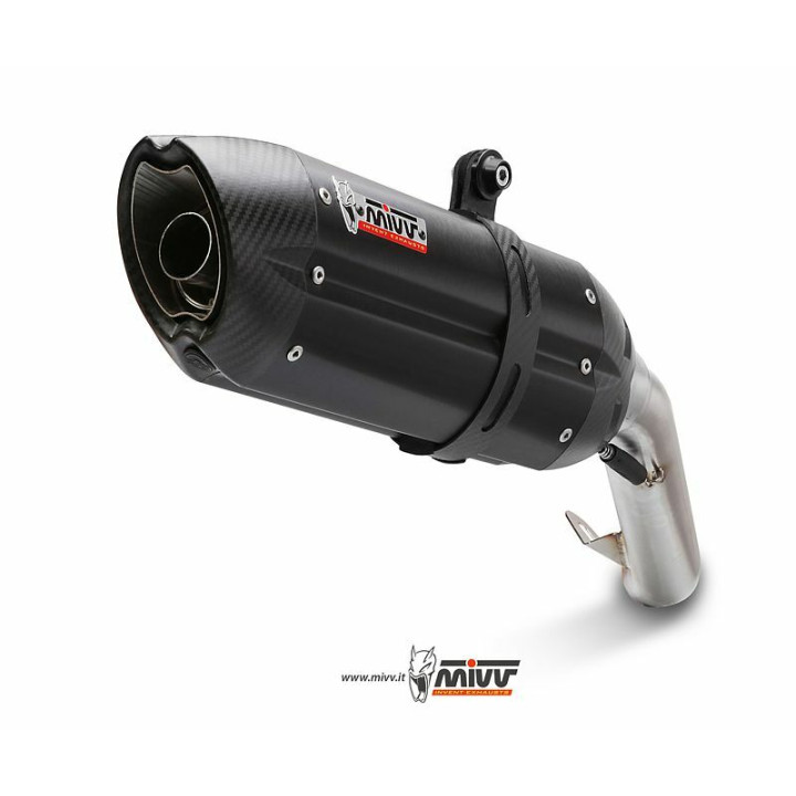 Silencieux double MIVV Suono inox brossé noir/casquette carbone Kawasaki Z1000 00.73.K.039.L9