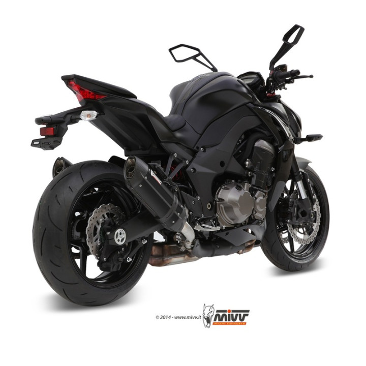 Silencieux double MIVV Suono inox brossé noir/casquette carbone Kawasaki Z1000 00.73.K.039.L9
