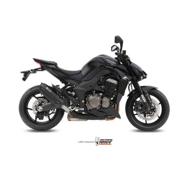 Silencieux double MIVV Suono inox brossé noir/casquette carbone Kawasaki Z1000 00.73.K.039.L9