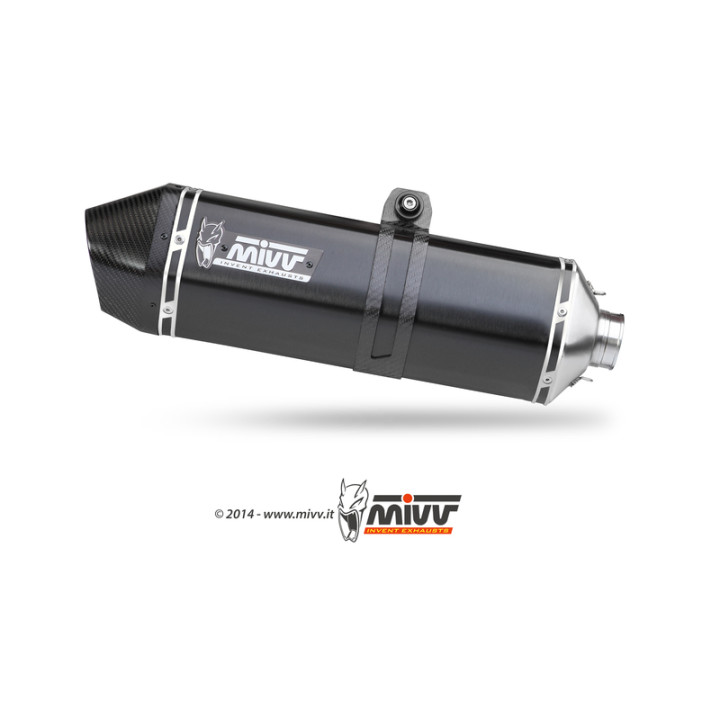 Silencieux MIVV Speed Edge inox brossé noir/casquette carbone BMW R1200 nineT