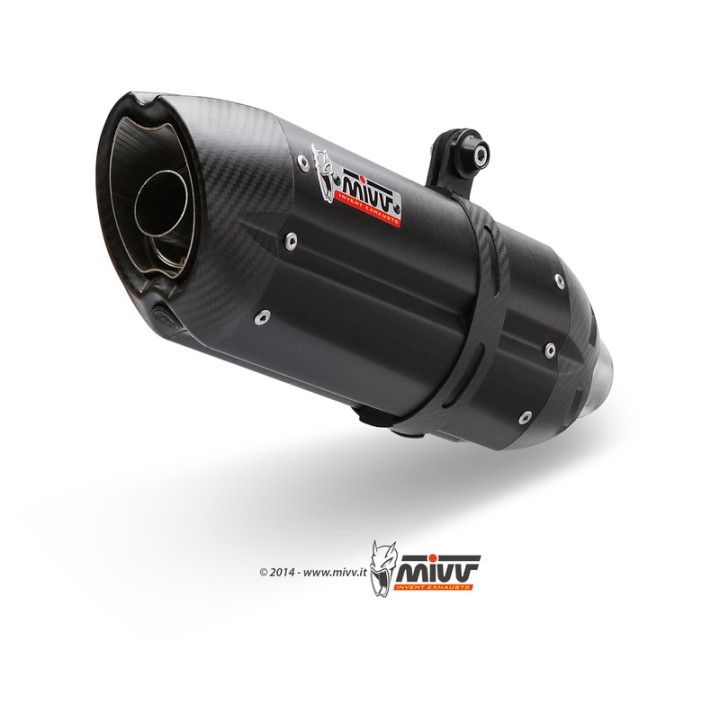Silencieux MIVV Suono inox brossé noir/casquette carbone Yamaha FZ1/FZ1 Fazer