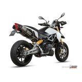 Silencieux double MIVV Suono inox/casquette carbone Aprilia Dorsoduro 1200