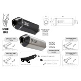 Silencieux universel MIVV Speed Edge - côté gauche 00.73.KU.002.SRB