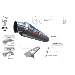 Silencieux universel MIVV X-Cone 90 - côté gauche | Oxmoto