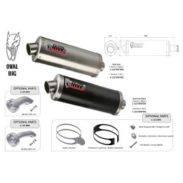 Silencieux universel MIVV Oval Big - côté gauche 00.73.KU.002.SX2B