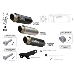 Silencieux universel MIVV GP Pro - côté droit 00.73.KU.001.S6P