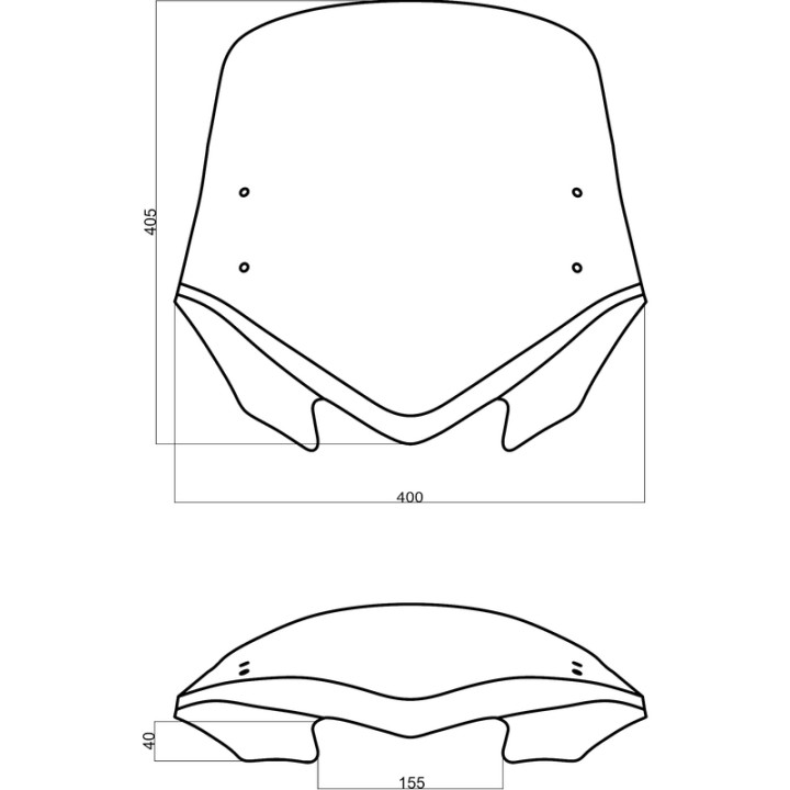 Bulle MRA V-Flow Naked Bikes VFSZ avec spoiler | Oxmoto