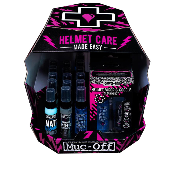 Présentoir de comptoir Muc-off Pack entretien casque - sans produits