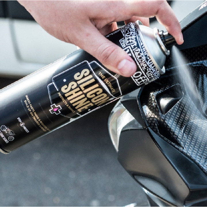 Spray de protection Muc-off Motorcycle Silicon Shine - spray 500ml