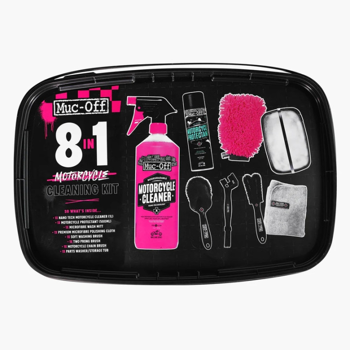 Kit de nettoyage moto Muc-off 8 en | Oxmoto