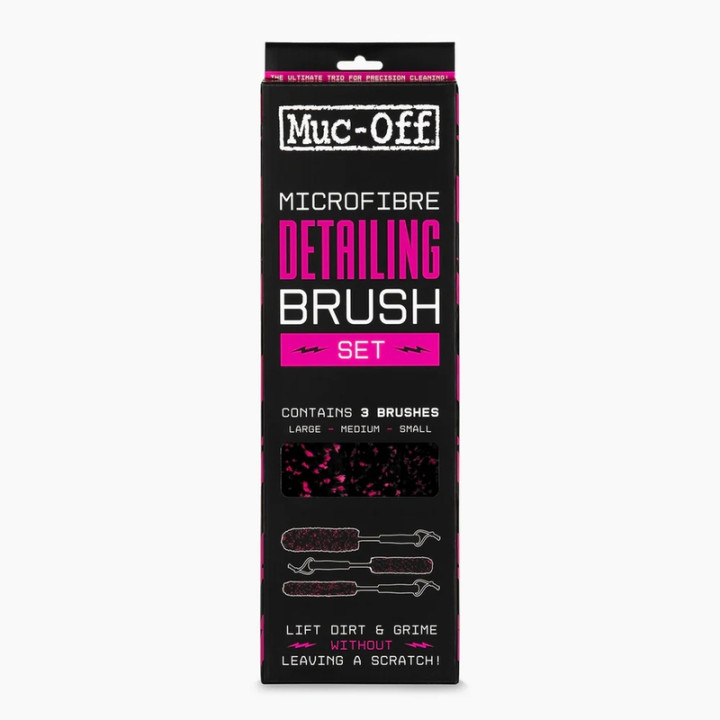 Jeu de 3 brosses microfibre Muc-off | Oxmoto