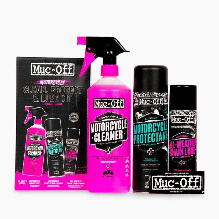 Kit d'entretien moto Muc-off Clean, Protect & Lube | Oxmoto