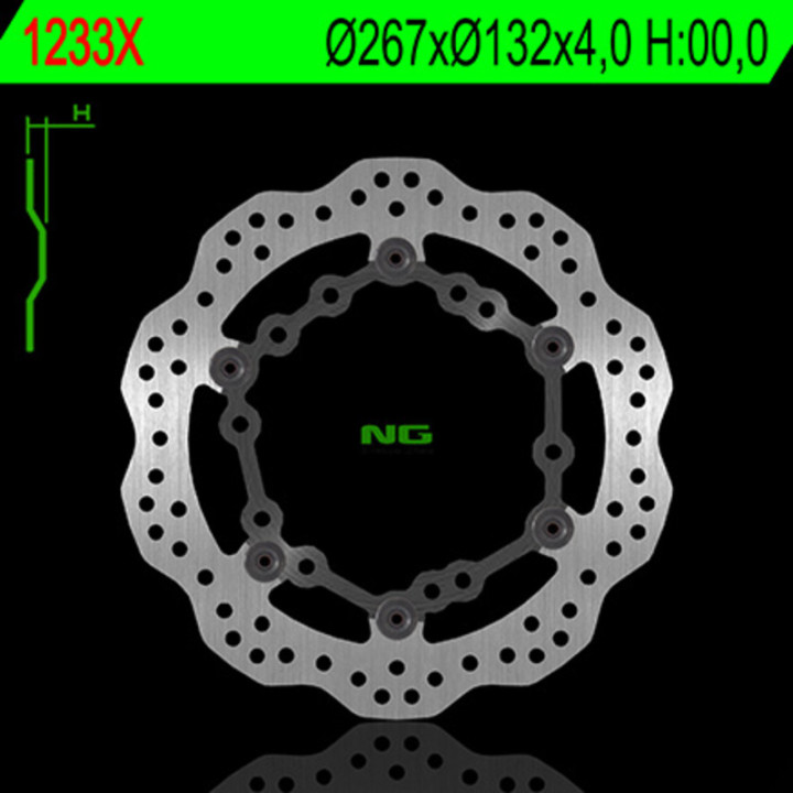 Disque de frein NG BRAKES pétale flottant 1233X | Oxmoto