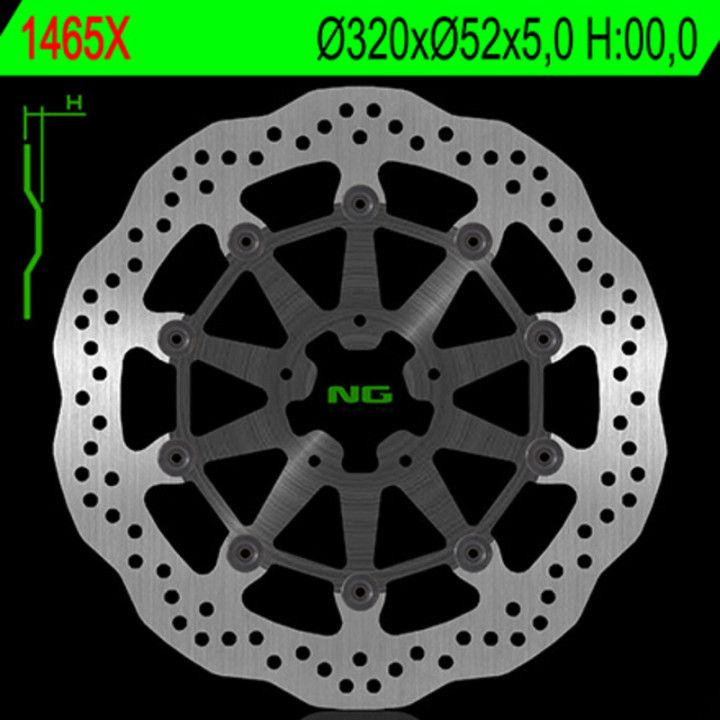 Disque de frein NG BRAKES pétale flottant 1465X | Oxmoto