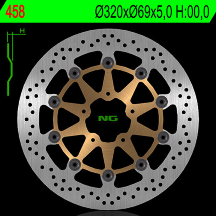 Disque de frein NG BRAKES rond flottant 458 | Oxmoto