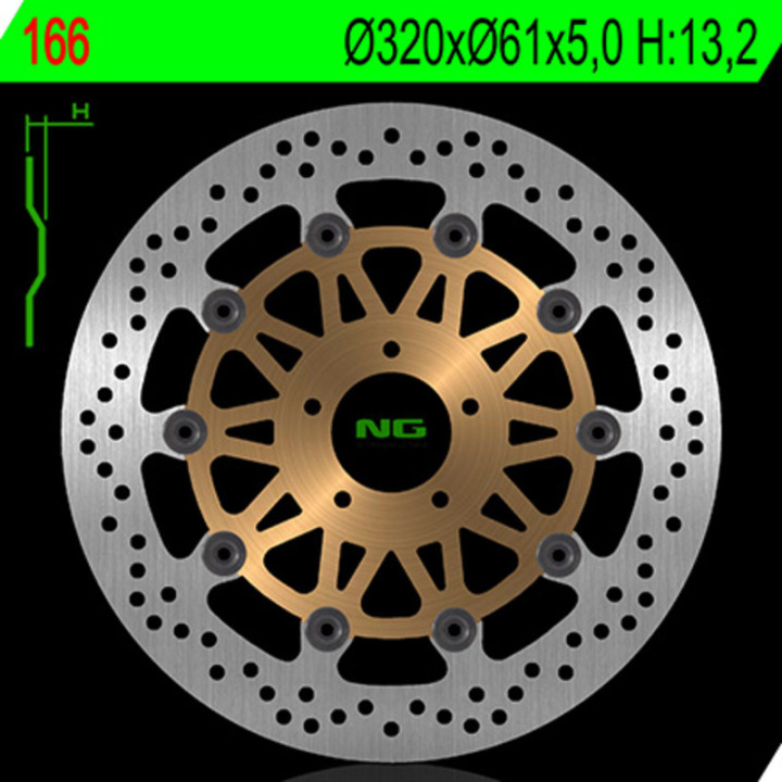 Disque de frein NG BRAKES rond flottant 166 | Oxmoto
