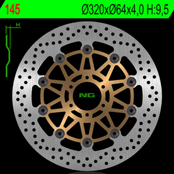 Disque de frein NG BRAKES rond flottant 145 | Oxmoto